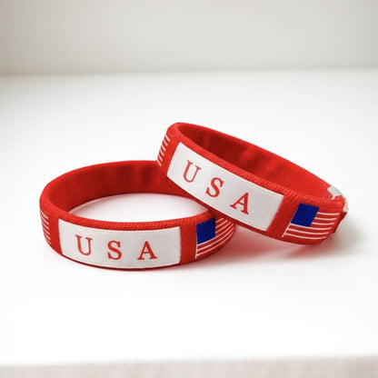 2 Pack Handmade Braided Country Flag Wristband - Premium Woven Fabric National Pride Bracelet - Ultra Comfortable & Adjustable Artisan Fan Band - Unique Souvenir for Game Day