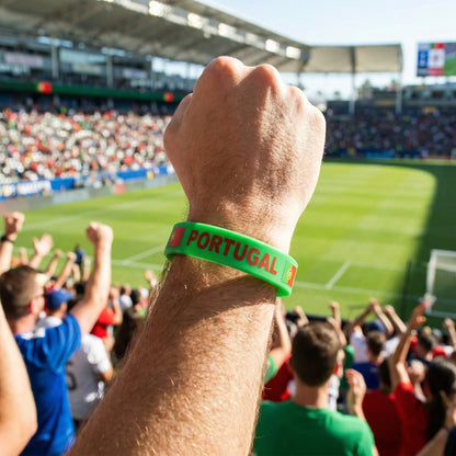 Portugal Flag Silicone Wristbands Set - Premium Rubber Bracelets for International Soccer Matches, Sports Fans Gear, Patriotic Spirit Accessories for Game Day & Parades - Soft & Durable (6-Pack)