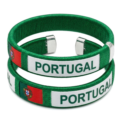 2 Pack Handmade Braided Country Flag Wristband - Premium Woven Fabric National Pride Bracelet - Ultra Comfortable & Adjustable Artisan Fan Band - Unique Souvenir for Game Day