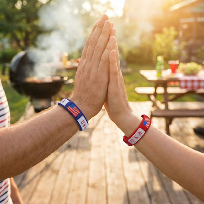 2 Pack Handmade Braided Country Flag Wristband - Premium Woven Fabric National Pride Bracelet - Ultra Comfortable & Adjustable Artisan Fan Band - Unique Souvenir for Game Day