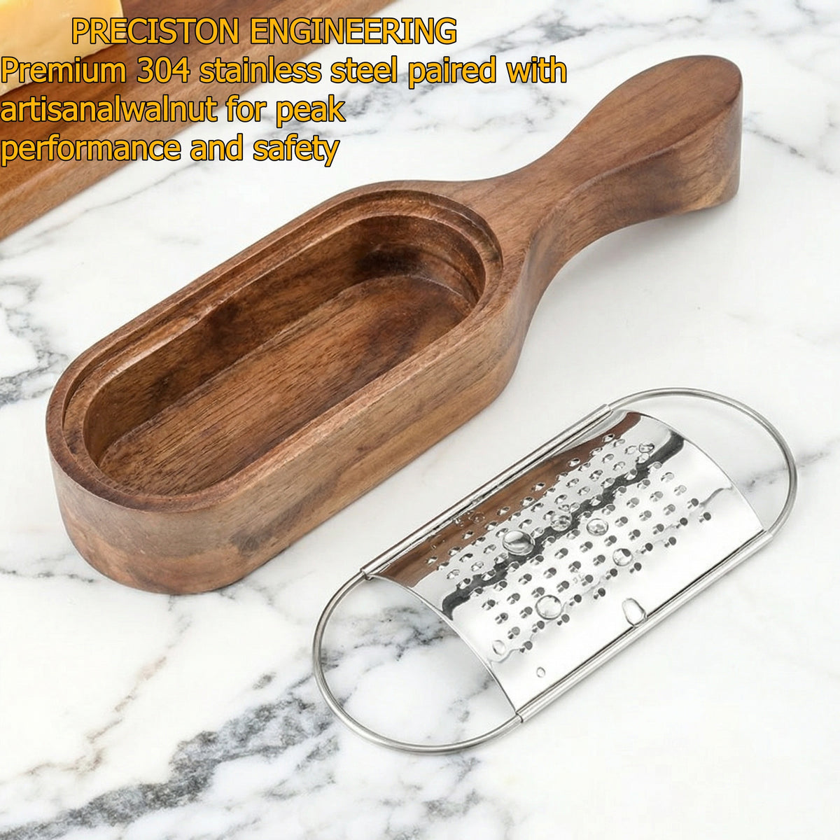 🥗 The Artisan Wood & Steel Cheese Grater - Elevate Your Culinary Ritual