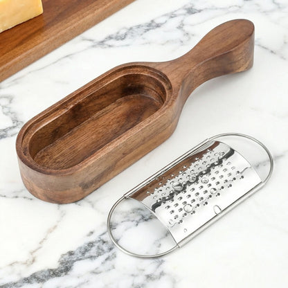 🥗 The Artisan Wood & Steel Cheese Grater - Elevate Your Culinary Ritual