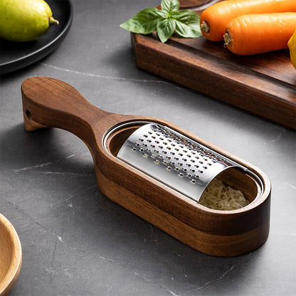 🥗 The Artisan Wood & Steel Cheese Grater - Elevate Your Culinary Ritual